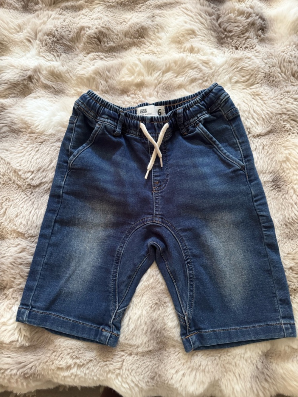 Cotton On Boys Dark Blue Denim Drawstring Shorts